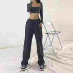 Approx 200 Pcs High Quality Korean Style Pure Cotton Casual Loose Wide Leg Straight Pants Bulk Clearance - Image 9