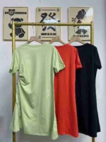 Bulk Clearance 300 Pcs High Quality Summer Cotton Drawstring Waist Midi Short Sleeve T-Shirt Dresses - Image 6