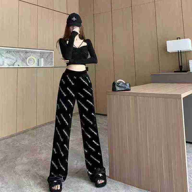 Bulk Clearance 7.5 CNY Each, Around 140 Pcs High Quality Autumn Winter Cotton Korean Casual Loose All-over Print Wide Leg Pants, Size M-2XL, Single Color, Individually Packed With Hangtags - Image 1