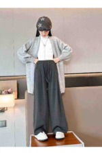 About 188 Pcs High Quality Big Kids Fall Winter Fleece Thickened Wide Leg Pants Stock Clearance - Image 7