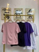 Bulk Stock 468 Pcs High Quality Summer Embroidered Loose Oversized Cotton Short Sleeve T-Shirts, Sizes M-2XL, 4 Colors, Individually Packed - Image 5