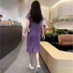 Clearance Bulk Stock: About 200 Pcs High Quality Korean Style Casual Loose Slit Short Sleeve Dresses Size M-XL - Image 7
