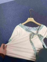 Approx 358 Pcs High Quality Summer French Sweet Off-shoulder Striped Bow Tops, Size M-L, 2 Colors Full Bulk Clearance - Image 3