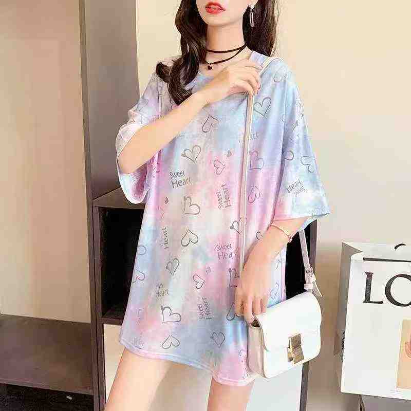 534 Pieces High Quality Trendy Brand Loose Oversized Gradient Jacquard Short Sleeve T-Shirts, 2 Colors S-2XL, Individual Pack With Hangtags - Image 1