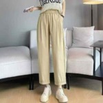 209 Pcs Women's Ice Silk Quick Dry Straight Cargo Pants 2026 New Summer Thin Casual Cropped Pants - Image 9