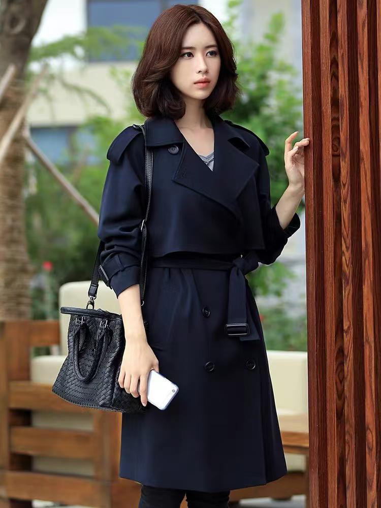 32 Pieces Total Clearance Women's Mid-Length Trench Coat Korean British Style High-end Fashion Versatile Outerwear 19.5 CNY - Image 1