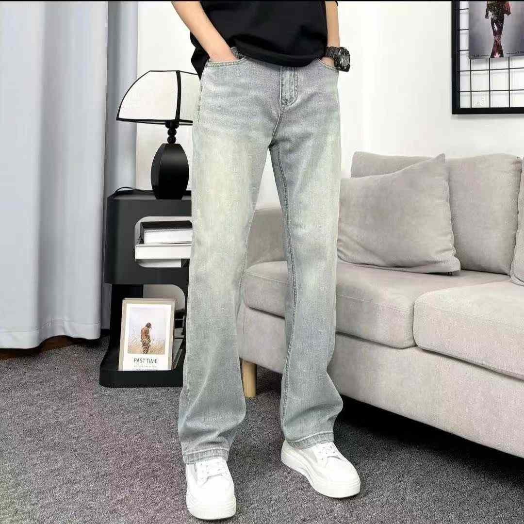138 Pcs Men's 2026 Summer Light Stretch Straight Fit American High Street Denim Jeans Bulk Stock Lot - Image 1