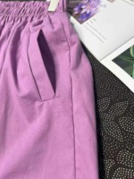33 PCS Women's 2026 New Style Purple High Waist Washed Cotton Loose Baggy Summer Shorts Bulk Stock - Image 3
