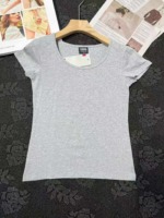 About 2000 Pieces Pure Cotton Plain Solid Crew Neck Short Sleeve Women's T-Shirts Stock Wholesale - Image 6
