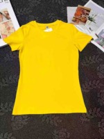 Approx 400 Pieces Women's Solid Cotton Slim Fit Short Sleeve T-Shirts, Brand New With Tags, Clearance Bulk Wholesale - Image 5