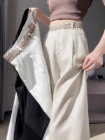 1632 Pieces One Size 2 Colors Ice Silk High Waist Wide Leg Loose Casual Pants Stock Wholesale - Image 1