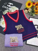 862 Pcs Spring Korean College Style Cartoon Bear Jacquard V-neck Pullover Sweater Vest Bulk Wholesale - Image 8