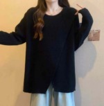 New Spring Original Loose Irregular Crew Neck Pullover Sweater, 376 Pcs Bulk Wholesale Stock Clearance - Image 7