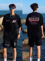 600 Pieces American Retro Street Style 240g Heavyweight Printed Cotton Oversized Short Sleeve T-Shirts Stock Wholesale - Image 7