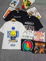 600 Pieces American Retro Street Style 240g Heavyweight Printed Cotton Oversized Short Sleeve T-Shirts Stock Wholesale - Image 4