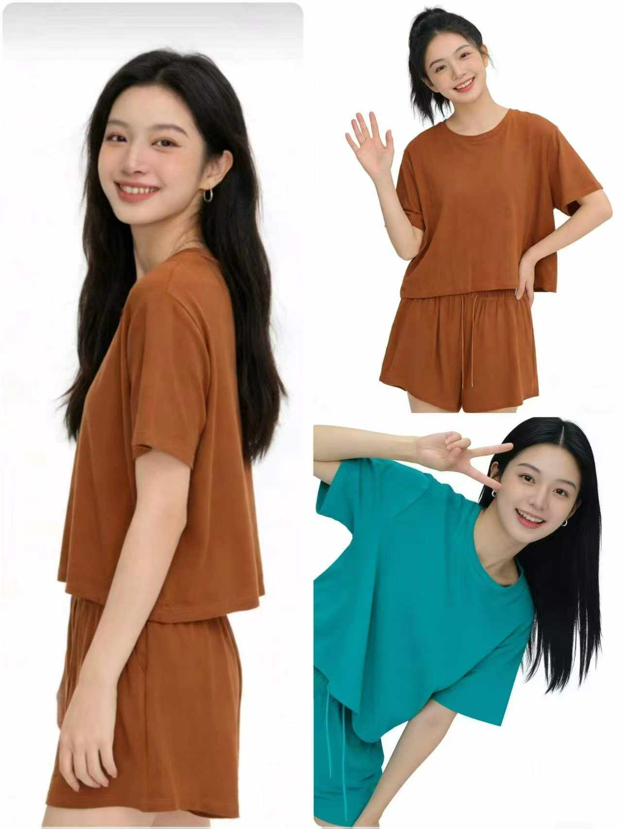 1555 Sets Hot Selling Short Sleeve T-Shirt & Shorts Matching Sets Size S-2XL Bulk Stock Clothing Wholesale - Image 1