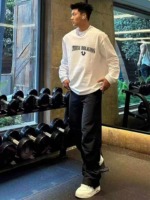 1800 Pcs Clearance Vintage Letter American Style Unisex Loose Long Sleeve Twill T-Shirts - Image 6