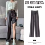 Spring Summer New High Waist Ice Silk Loose Wide Leg Casual Pants, Approx 480 Pieces Bulk Stock Wholesale - Image 7
