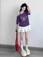 650 Pcs Summer Trendy Retro One-shoulder Strap Printed T-shirts Stock Wholesale Export - Image 8