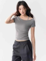 650 Pcs Summer Trendy Retro One-shoulder Strap Printed T-shirts Stock Wholesale Export - Image 5