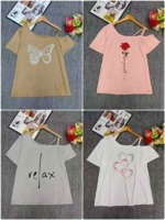 650 Pcs Summer Trendy Retro One-shoulder Strap Printed T-shirts Stock Wholesale Export - Image 2