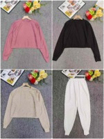 86 Pieces S-2XL Sporty Casual Cropped Hoodies And Sweatpants Chinese Clearance Stock Wholesale - Image 2
