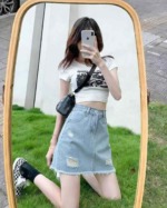 Summer New Arrival Brand Original Washed Cotton Vintage Denim Skirts | 570 Pieces Bulk Stock Wholesale - Image 3