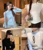 89 Pieces Women's Lazy Style Spring Long Sleeve Base Tops Clearance Wholesale Stock - Image 4