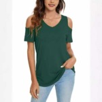 52 Pieces Sexy Loose Off-shoulder Asymmetrical T-Shirts Stock Clearance Wholesale - Image 7