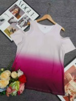 52 Pieces Sexy Loose Off-shoulder Asymmetrical T-Shirts Stock Clearance Wholesale - Image 4