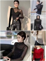 823 Pcs Vintage Sexy Lace Printed Slim Fit Bottoming Shirts Chinese Stock Lot Wholesale - Image 1