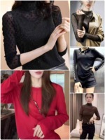 823 Pcs Vintage Sexy Lace Printed Slim Fit Bottoming Shirts Chinese Stock Lot Wholesale - Image 8