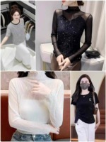 823 Pcs Vintage Sexy Lace Printed Slim Fit Bottoming Shirts Chinese Stock Lot Wholesale - Image 7