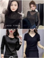 823 Pcs Vintage Sexy Lace Printed Slim Fit Bottoming Shirts Chinese Stock Lot Wholesale - Image 6