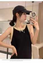 New Summer Korean Style Color Block Ice Silk Knit Sleeveless Dress 128 Pieces Bulk Stock Clearance Wholesale - Image 5