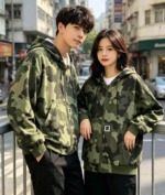 Spring New Unisex Loose Washed Cotton Camo Hooded Cardigan Jacket 80 Pieces Bulk Stock Clearance - Image 6