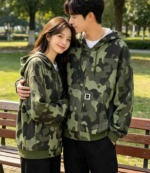 Spring New Unisex Loose Washed Cotton Camo Hooded Cardigan Jacket 80 Pieces Bulk Stock Clearance - Image 5
