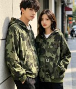 Spring New Unisex Loose Washed Cotton Camo Hooded Cardigan Jacket 80 Pieces Bulk Stock Clearance - Image 3