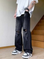 1200 Pcs Spring Summer High Quality Unisex American Vibe High Street Retro Loose Wide Leg Jeans Wholesale Stock - Image 5