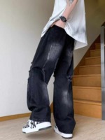 1200 Pcs Spring Summer High Quality Unisex American Vibe High Street Retro Loose Wide Leg Jeans Wholesale Stock - Image 4