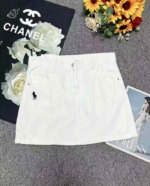 85 Pcs Summer Vintage Designed White Denim Mini Skirts Wholesale Stock Lot - Image 1