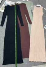 Clearance Sale: 66 Pcs Spring Summer Solid Ribbed Stretchy Slim Fit Long Sleeve Long Knit Sweater Dress Wholesale Stock Lot - Image 9