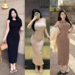 Clearance Sale: 66 Pcs Spring Summer Solid Ribbed Stretchy Slim Fit Long Sleeve Long Knit Sweater Dress Wholesale Stock Lot - Image 3