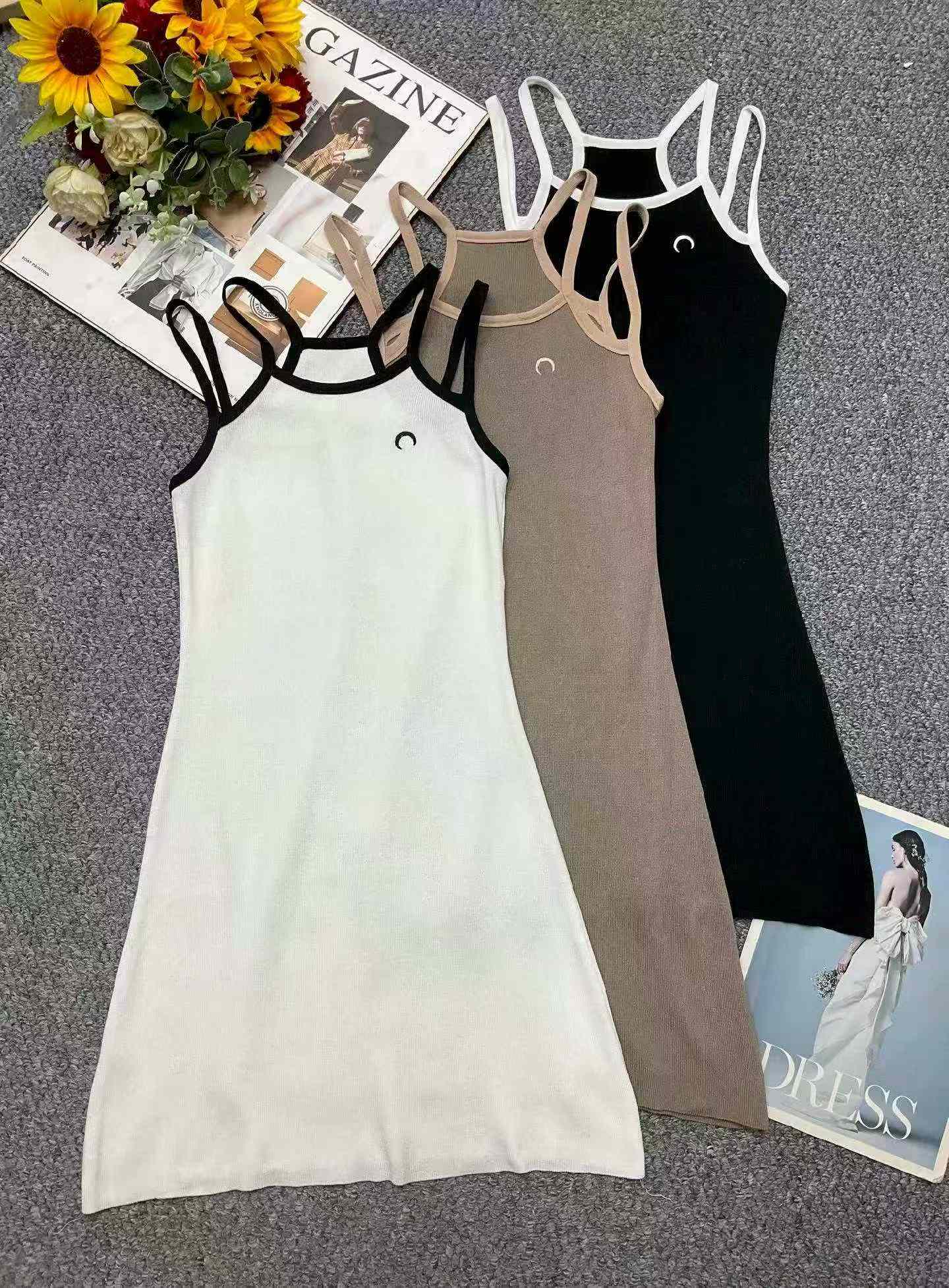 204 Pcs Summer New Sexy Style Embroidered Ice Silk Knit Camisole Dress Clearance Bulk Wholesale - Image 1