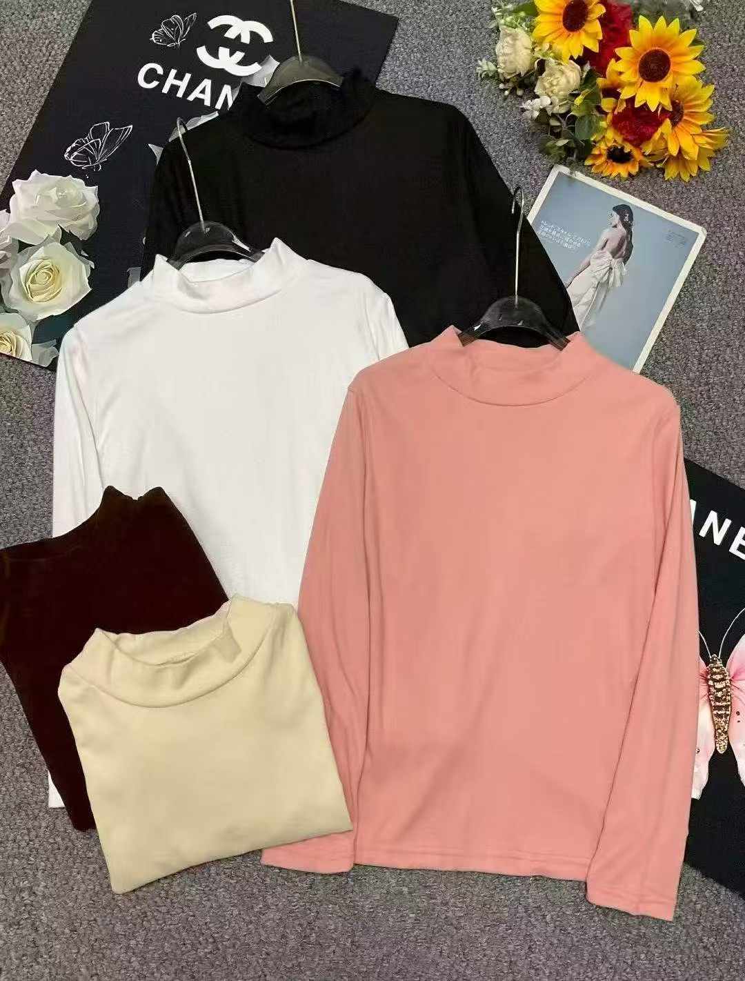 Autumn Winter Basic Slim Fit Long Sleeve Thermal Inner Tops, Around 1200 Pcs Bulk Stock Wholesale - Image 1