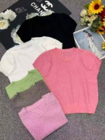Summer New Design Women's Puff Sleeve Round Neck Slim Short Sleeve Knit Tops - 2050PCS Wholesale Stock Lot - Image 1