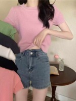 Summer New Design Women's Puff Sleeve Round Neck Slim Short Sleeve Knit Tops - 2050PCS Wholesale Stock Lot - Image 8