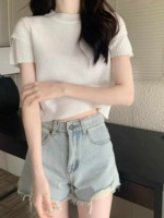 Summer New Design Women's Puff Sleeve Round Neck Slim Short Sleeve Knit Tops - 2050PCS Wholesale Stock Lot - Image 7
