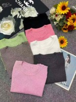 Summer New Design Women's Puff Sleeve Round Neck Slim Short Sleeve Knit Tops - 2050PCS Wholesale Stock Lot - Image 3