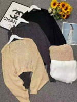 Spring New French Chic Lazy Lantern Sleeve Cropped Batwing Cardigan Sweater, 410 Pieces Wholesale Bulk Stock Clearance - Image 1